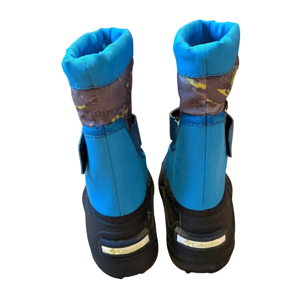 Columbia Kids Waterproof Winter Snow‎ Boots Size 8 Blue Camo Youth